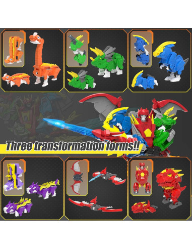 Juguetes Robot Dinosaurio Transformador STOULKD 6 en 1