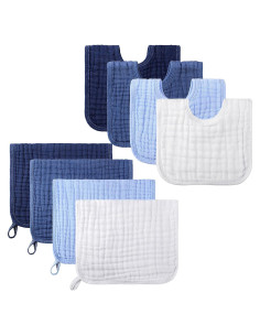 Tatuo 8 Pcs Baberos y Paños de Eructo 100% Algodón Unisex