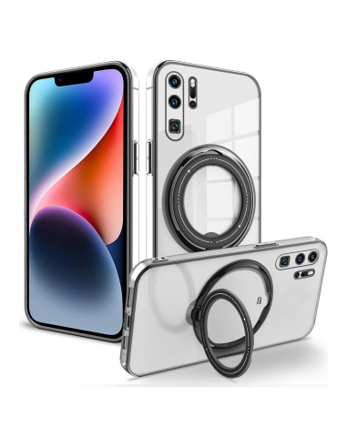 Funda Huawei P30 Pro Silicona Transparente Magnética Soporte