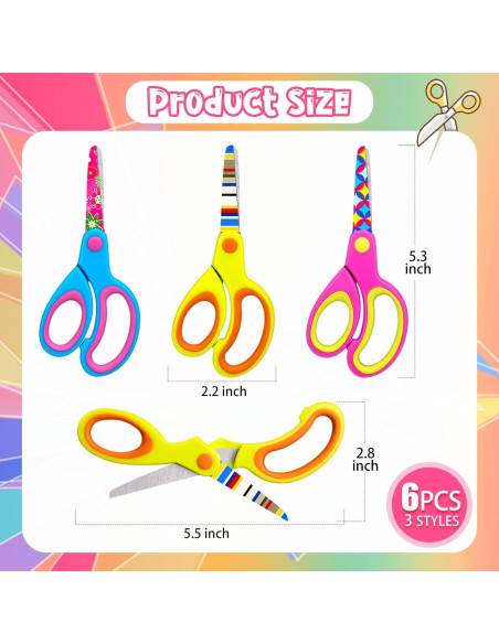 Tijeras de Seguridad para Niños LSGYPAQ - 3 Pack con Patrones Tijeras de Seguridad para Niños LSGYPAQ - 3 Pack con Patrones