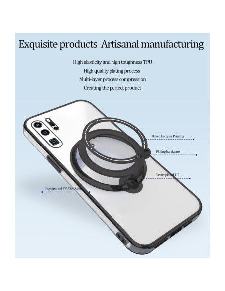 Funda Huawei P30 Pro Silicona Transparente Magnética Soporte Funda Huawei P30 Pro Silicona Transparente Magnética Soporte