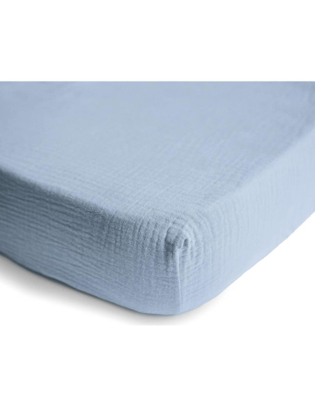 Sábana Ajustable de Muselina Mushie para Cuna Mini 96.5x61cm Sábana Ajustable de Muselina Mushie para Cuna Mini 96.5x61cm
