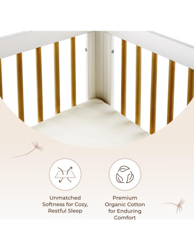 Protector de Colchón Orgánico Whisper Organics para Cuna 132x71cm