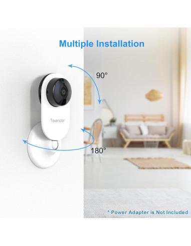 Cámara de Seguridad WiFi Tovendor 1080P con Audio Bidireccional