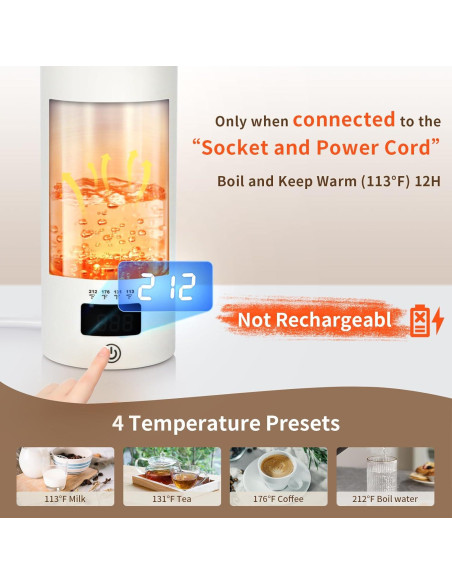 Hervidor Eléctrico de Viaje Anbanglin 500ml 4 Temperaturas Hervidor Eléctrico de Viaje Anbanglin 500ml 4 Temperaturas