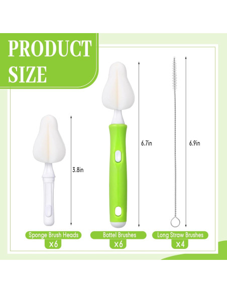 Juego de Cepillos para Biberones Willinglong 22 Pcs - 12 Cabezas Juego de Cepillos para Biberones Willinglong 22 Pcs - 12 Cabezas