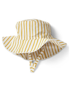 Sombrero de Cubo PEHR Baby Rayas Away Marigold 0-6 Meses