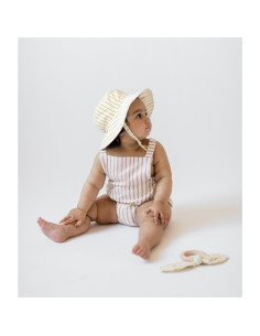 Sombrero de Cubo PEHR Baby Rayas Away Marigold 0-6 Meses 2