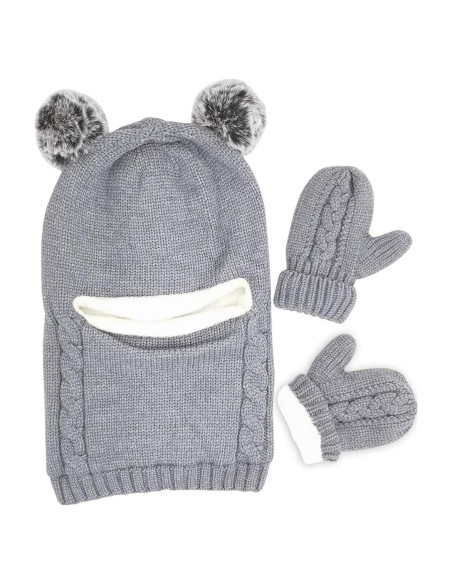 Conjunto Gorro y Bufanda Invierno Bebés GZMM 2 en 1 Gris Conjunto Gorro y Bufanda Invierno Bebés GZMM 2 en 1 Gris