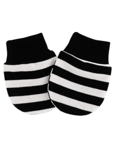 Guantes de Algodón Suave para Bebés GANPUB - Rayas Blancas y Negras