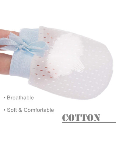 Guantes de Malla para Bebés Chryvva Algodón 0-12 Meses 6 Pzas