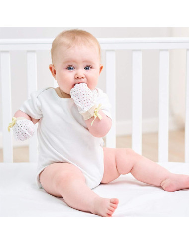 Guantes de Malla para Bebés Chryvva Algodón 0-12 Meses 6 Pzas