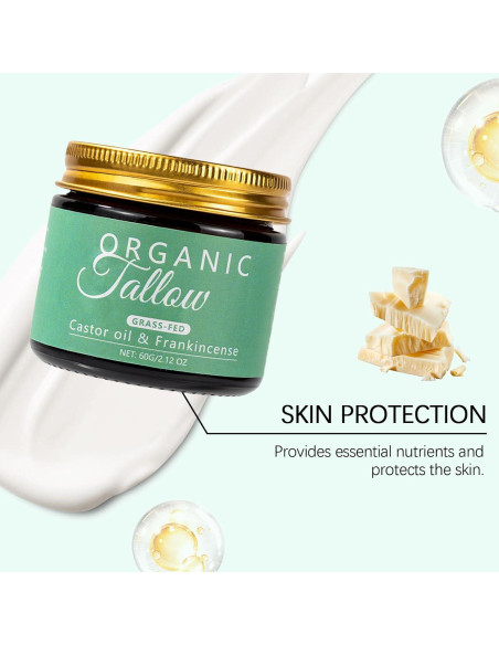 Bálsamo de Sebo Orgánico KBSBUBB 60g con Aceite de Ricino e Incienso Bálsamo de Sebo Orgánico KBSBUBB 60g con Aceite de Ricino e Incienso