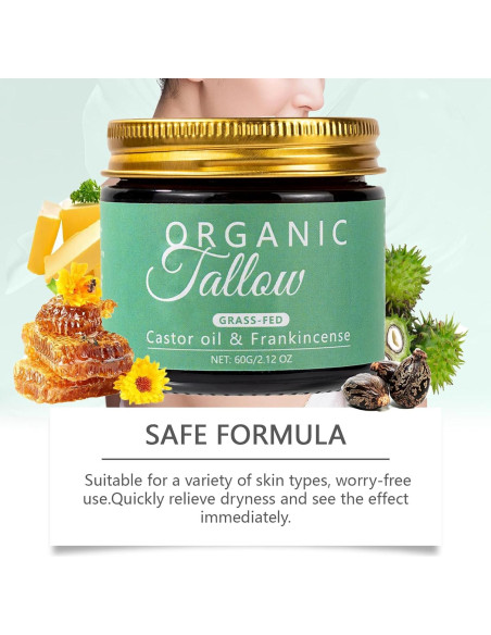 Bálsamo de Sebo Orgánico KBSBUBB 60g con Aceite de Ricino e Incienso Bálsamo de Sebo Orgánico KBSBUBB 60g con Aceite de Ricino e Incienso