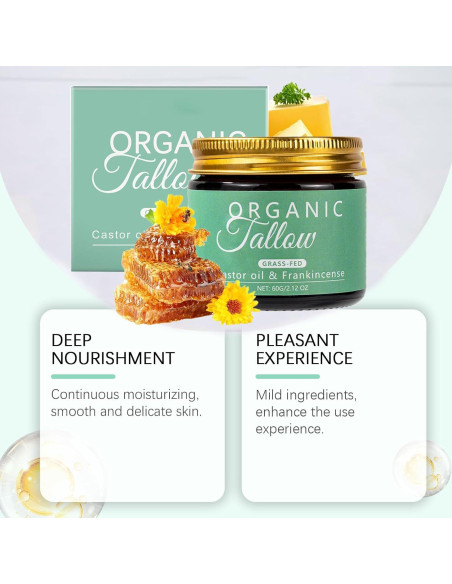 Bálsamo de Sebo Orgánico KBSBUBB 60g con Aceite de Ricino e Incienso Bálsamo de Sebo Orgánico KBSBUBB 60g con Aceite de Ricino e Incienso