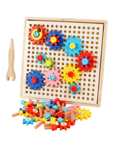 Juego de Rompecabezas Montessori Engranajes de Madera 28.5cm