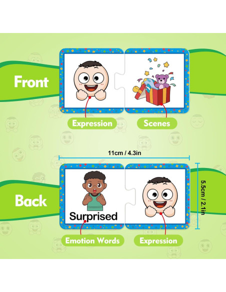 Tarjetas de Rompecabezas de Sentimientos y Emociones - Dingliu - 20 Piezas Tarjetas de Rompecabezas de Sentimientos y Emociones - Dingliu - 20 Piezas