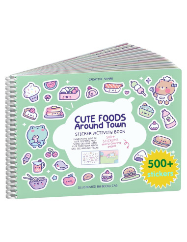 Libro de Pegatinas Comidas Lindas Cupkin - 500+ Pegatinas