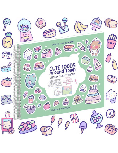 Libro de Pegatinas Comidas Lindas Cupkin - 500+ Pegatinas