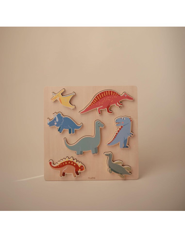 Rompecabezas de Madera Dinosaurio Mushie 7 Piezas 29.7 cm
