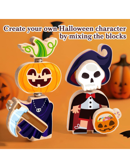 Bloques de Construcción Halloween HUZU - Bruja, Vampiro, Esqueleto Bloques de Construcción Halloween HUZU - Bruja, Vampiro, Esqueleto