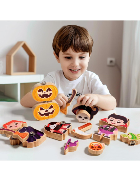 Bloques de Construcción Halloween HUZU - Bruja, Vampiro, Esqueleto Bloques de Construcción Halloween HUZU - Bruja, Vampiro, Esqueleto