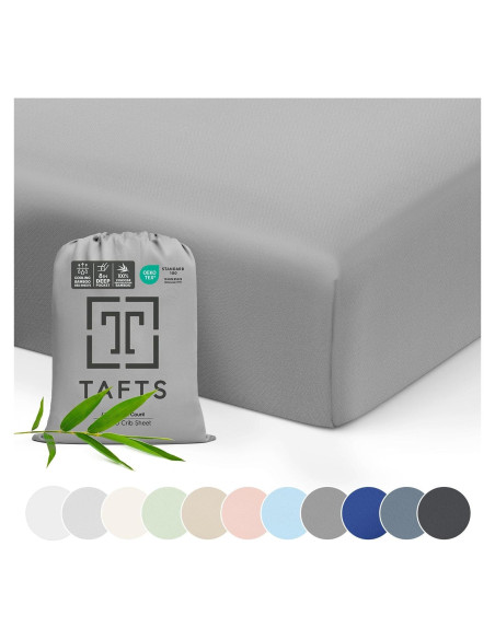 Sábanas para Cuna Tafts 100% Viscosa Bambú 71x132 cm Gris Sábanas para Cuna Tafts 100% Viscosa Bambú 71x132 cm Gris