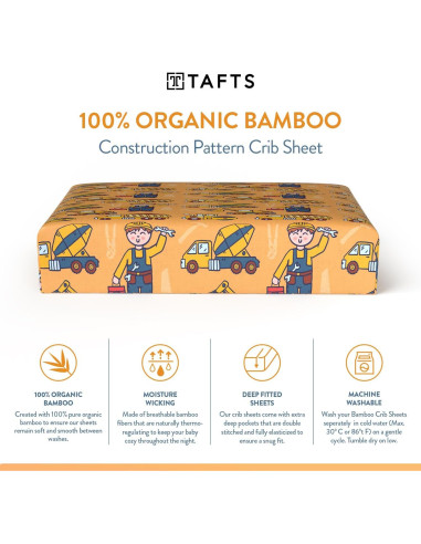 Sábanas Ajustables Tafts 100% Viscosa Bambú Cuna Estándar