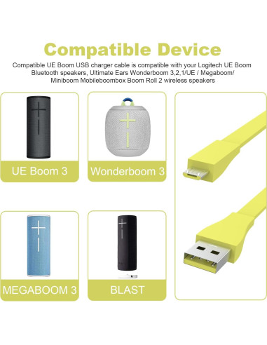 Cable de Carga USB 1.19m Xivip para Altavoces Ultimate Ears