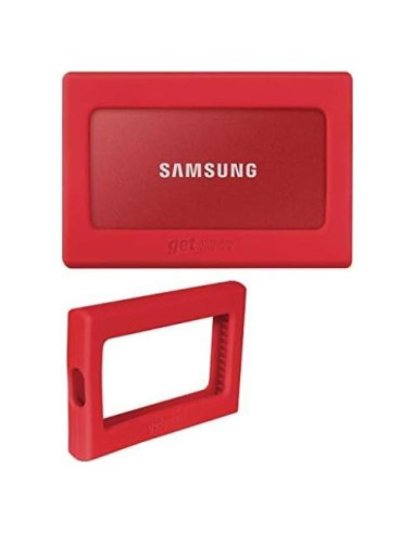 Parachoques de Silicona GETGEAR para SSD Samsung T7 - Rojo