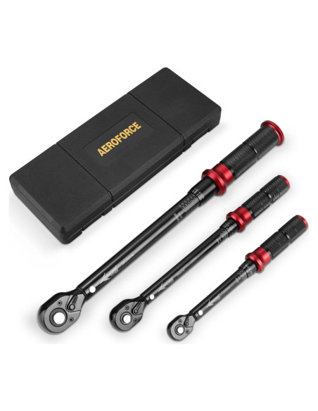 Juego de Llaves de Torque AEROFORCE 1/4, 3/8 y 1/2" 4-165Lb.ft Juego de Llaves de Torque AEROFORCE 1/4, 3/8 y 1/2" 4-165Lb.ft