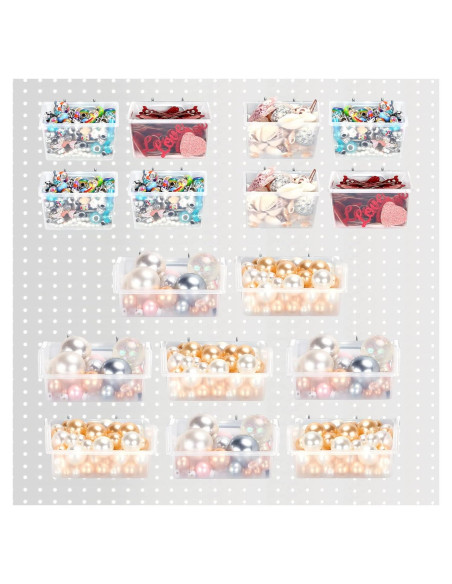 Kit de 16 Contenedores de Plástico Yookeer para Tablero de Clavos Kit de 16 Contenedores de Plástico Yookeer para Tablero de Clavos