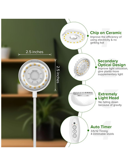 Luz de Crecimiento LED SGLEDs 10W Espectro Completo Paquete de 2 Luz de Crecimiento LED SGLEDs 10W Espectro Completo Paquete de 2
