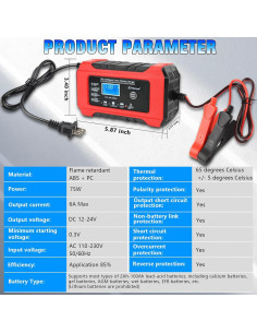 Cargador de Batería Automático JESTMOTOR 12V 24V 6A 2