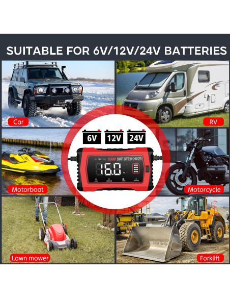 Cargador de Batería Inteligente Dght 16A 12V/24V Litio/Plomo Cargador de Batería Inteligente Dght 16A 12V/24V Litio/Plomo