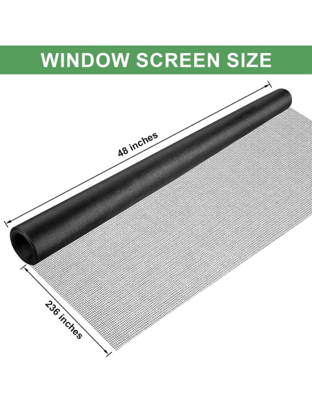 Kit de Reemplazo de Pantalla de Ventana MEQHUO 48x236 cm 6 en 1 Kit de Reemplazo de Pantalla de Ventana MEQHUO 48x236 cm 6 en 1