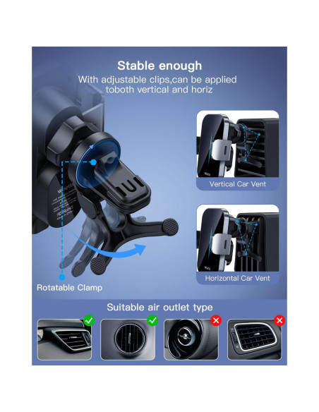 Cargador Inalámbrico para Auto Weetla M1 15W Gris Cargador Inalámbrico para Auto Weetla M1 15W Gris