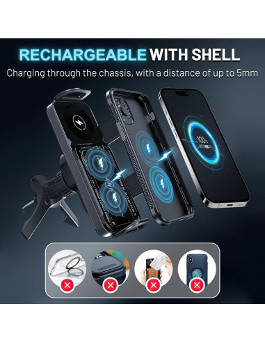 Soporte para teléfono de auto inalámbrico Guangdon X01 con carga rápida