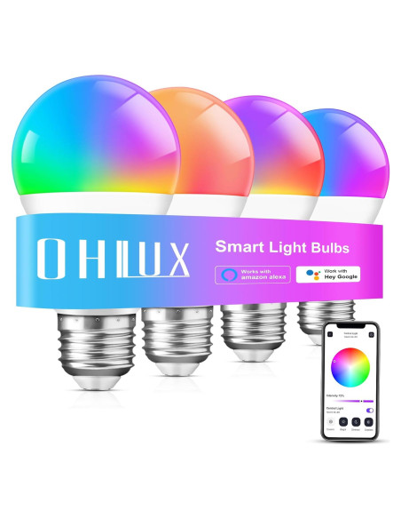 Bombillas Inteligentes OHLUX A19 E26 Paquete de 4 10W Bombillas Inteligentes OHLUX A19 E26 Paquete de 4 10W