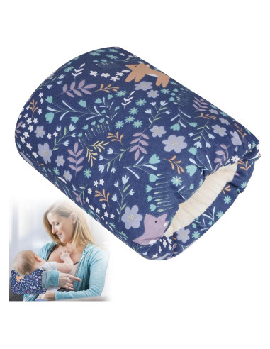 Almohada de Lactancia TEUOPIOE 100% Algodón Bosque Azul