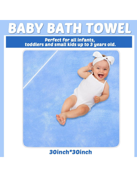 Chumia Toallas de Baño para Bebé con Capucha 6 Piezas Azul 76x76cm Chumia Toallas de Baño para Bebé con Capucha 6 Piezas Azul 76x76cm