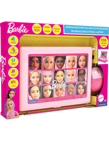 Laptop Educativo Bilingüe Lexibook Barbie 170 Actividades Rosa
