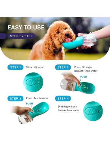 Botella de Agua Portátil para Perros Hangzhou Rena 350 ml Azul