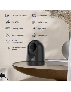 Cámara de Seguridad WiFi Faleemi FS3 2K Interior 360 con Audio 2