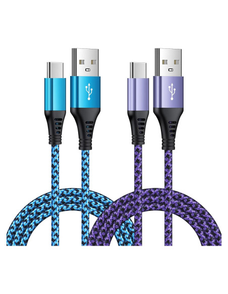 Cable USB Tipo C Carga Rápida 1.83m 2-Pack Kdiemees Cable USB Tipo C Carga Rápida 1.83m 2-Pack Kdiemees