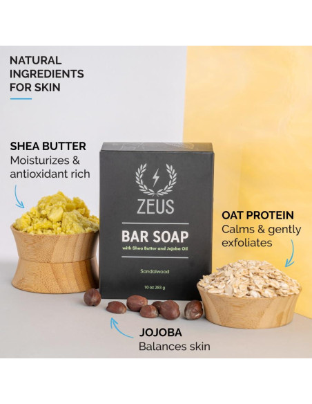 Jabón Zeus Hidratante Natural 2 Pack Sándalo 283.5g Jabón Zeus Hidratante Natural 2 Pack Sándalo 283.5g