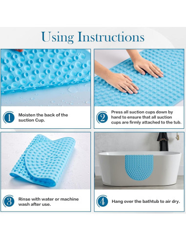 Alfombrilla de Baño Antideslizante Joiyota 69x39 cm Azul