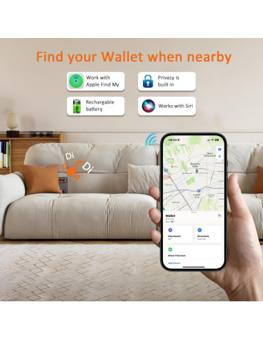 Cartera Inteligente AI TRACKTAG con Rastreador GPS para iOS