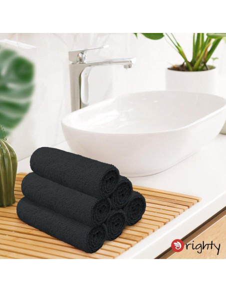 Toallas de Mano Negras Orighty 6 Pack Microfibra 40.6x71.1 cm Toallas de Mano Negras Orighty 6 Pack Microfibra 40.6x71.1 cm