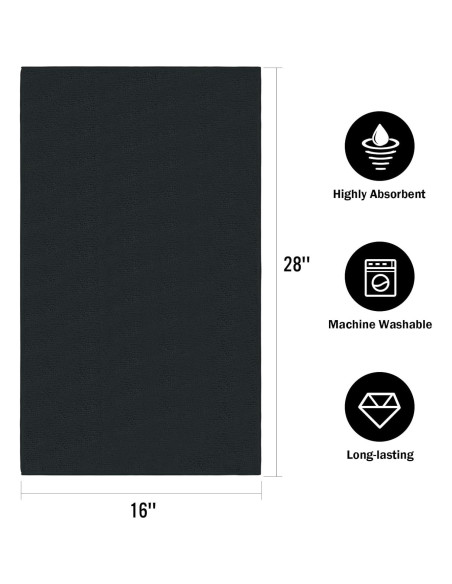 Toallas de Mano Negras Orighty 6 Pack Microfibra 40.6x71.1 cm Toallas de Mano Negras Orighty 6 Pack Microfibra 40.6x71.1 cm
